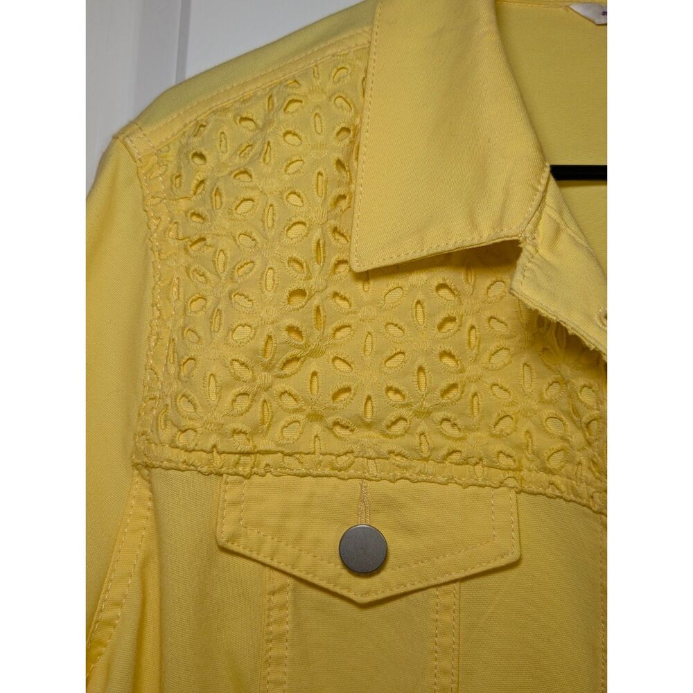 Allison Daley Yellow Eyelet Jacket Plus Sze 18 Cottagecore Spring Layer Feminine - Picture 6 of 7